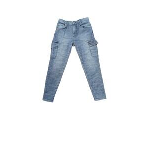 James Jeans Distressed Skipper Cargo Vintage Oxford Denim Size 25